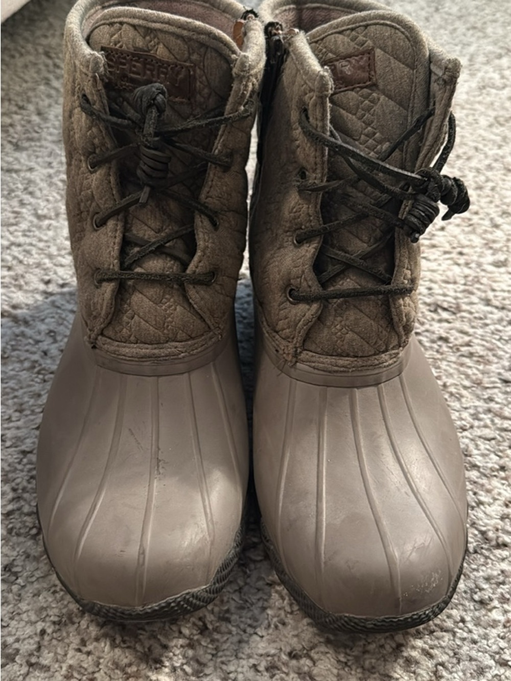 Sperry Brown/Taupe Quilted Duck Boots